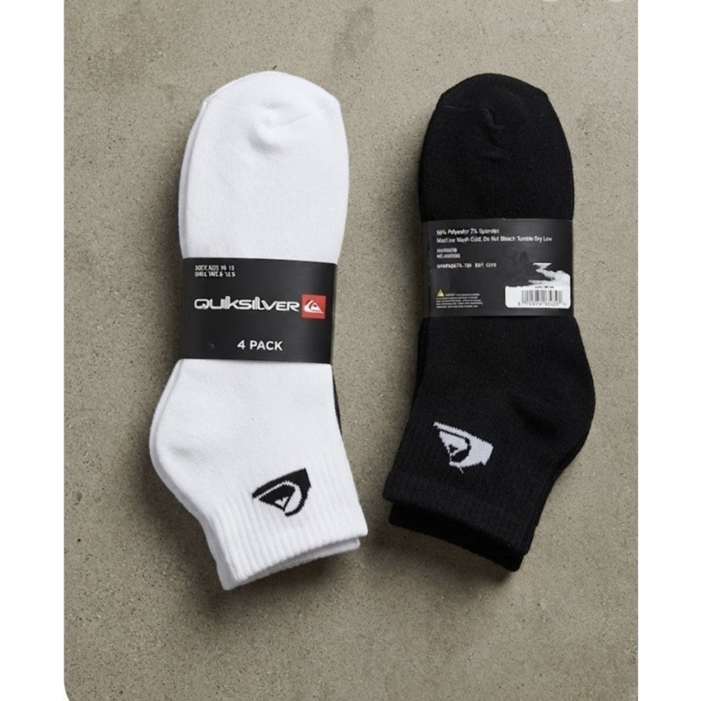 Quiksilver Men's 8 Pk Half Cushion Quarter Socks NWT SIZE 10-13 Shoe 8-12.5
